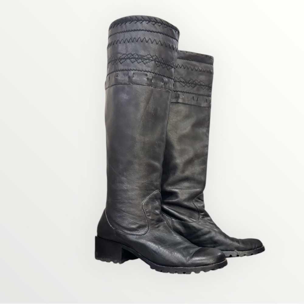 Vintage Bettye Muller black knee high leather boots size 7.5 - Picture 8 of 8